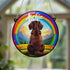 Cocker Spaniel Chocolate Rainbow Bridge Personalised Stained Glass Effect Suncatcher